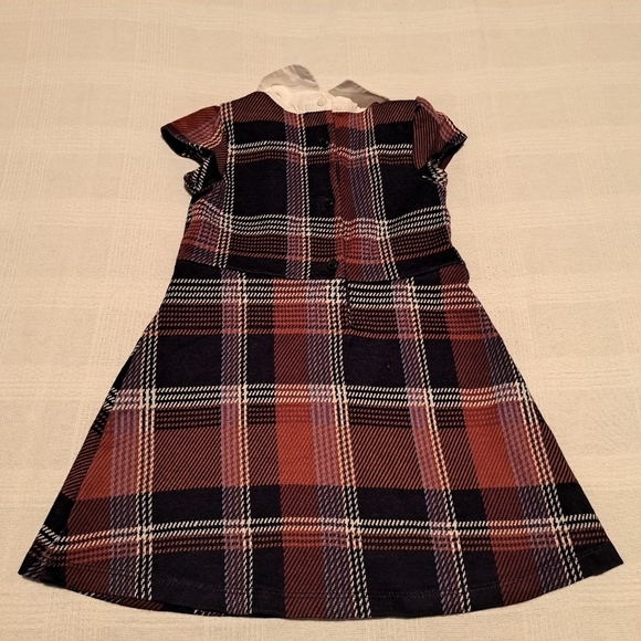 Janie and Jack girls size 2T plaid dress, has fabric defect on back, no hole - Picture 3 of 8